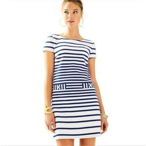 Lilly Pulitzer Charlene Dress women's size Medium navy white striped